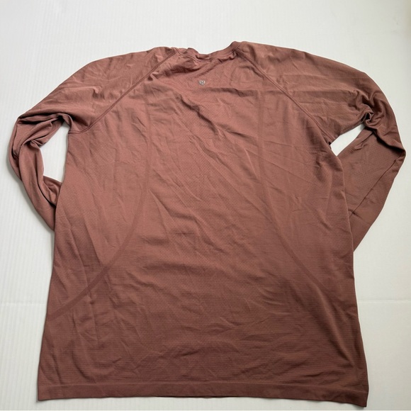 Lululemon Seamless Long Sleeve Swiftly Running Top Rust Thumbholes Athletic - Picture 2 of 6